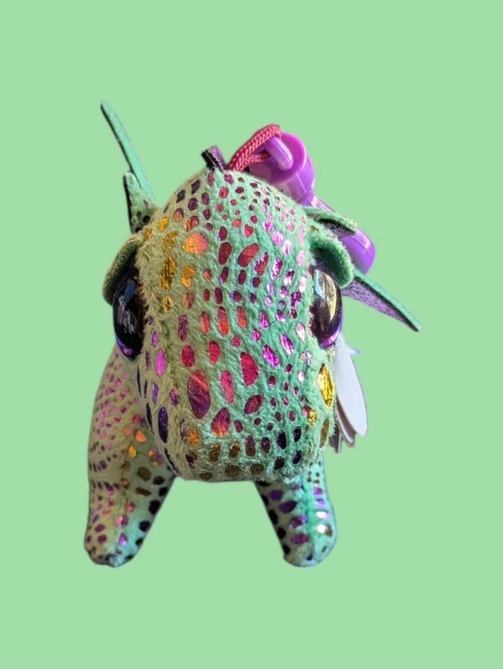 Ty Beanie Boos Rare Cinder the dragon Clip/Key Chain